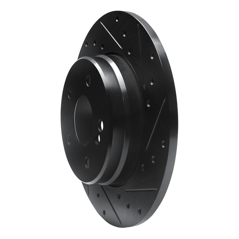 Mercedes-Benz E320 Brake Rotor (1) - Rear Right - R1 Concepts - Drilled & Slotted - Black - `98-`03